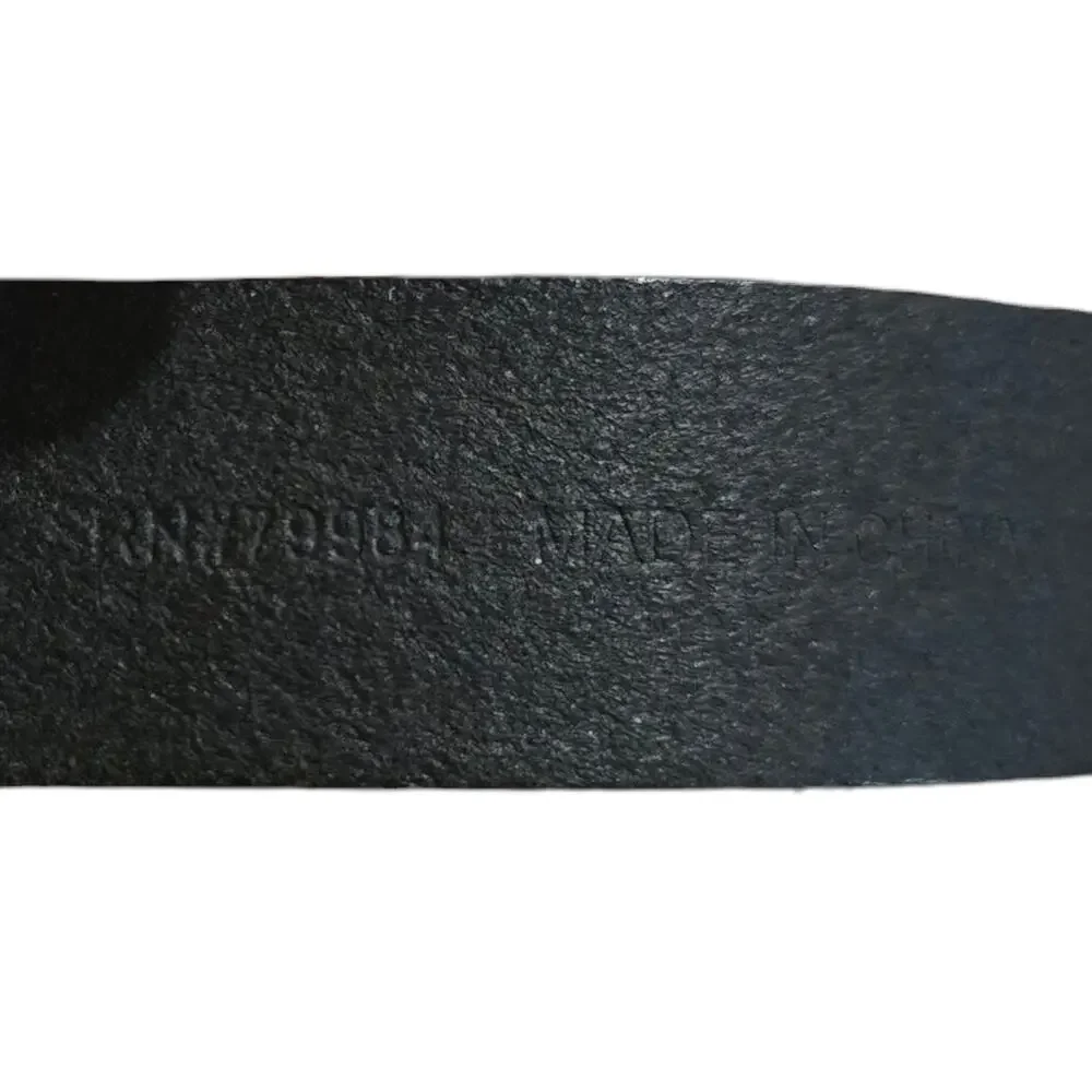 Chicos Black Leather Stretchy Belt BoHo Metal Clasp Hip Slung 1990s Y2K